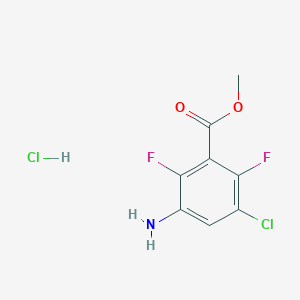 molecular formula C8H7Cl2F2NO2 B15300295 Methyl 3-amino-5-chloro-2,6-difluorobenzoate hydrochloride 