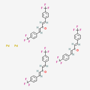 molecular formula C57H36F18O3Pd2 B15300317 tris((1E,4E)-1,5-bis[4-(trifluoromethyl)phenyl]penta-1,4-dien-3-one) dipalladium 