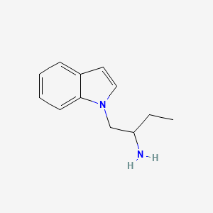 molecular formula C12H16N2 B15300322 1-(1H-indol-1-yl)butan-2-amine 