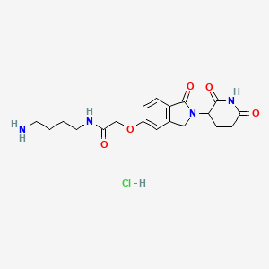molecular formula C19H25ClN4O5 B15300333 N-(4-aminobutyl)-2-{[2-(2,6-dioxopiperidin-3-yl)-1-oxo-2,3-dihydro-1H-isoindol-5-yl]oxy}acetamide hydrochloride 