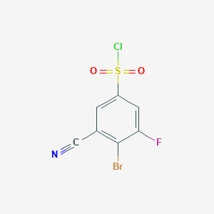 molecular formula C7H2BrClFNO2S B1530036 4-Bromo-3-cyano-5-fluorobenzenesulfonyl chloride CAS No. 1805590-47-9