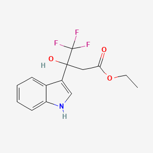molecular formula C14H14F3NO3 B15300478 ethyl 4,4,4-trifluoro-3-hydroxy-3-(1H-indol-3-yl)butanoate 