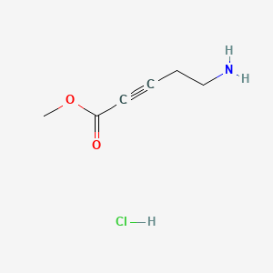 molecular formula C6H10ClNO2 B15300509 Methyl 5-aminopent-2-ynoate hydrochloride 