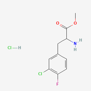 molecular formula C10H12Cl2FNO2 B15300540 Methyl 2-amino-3-(3-chloro-4-fluorophenyl)propanoate hydrochloride 