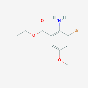molecular formula C10H12BrNO3 B15300615 Ethyl 2-amino-3-bromo-5-methoxybenzoate 