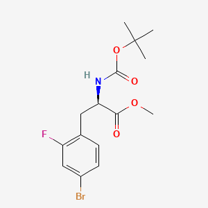 molecular formula C15H19BrFNO4 B15300637 methyl (2R)-3-(4-bromo-2-fluorophenyl)-2-{[(tert-butoxy)carbonyl]amino}propanoate 
