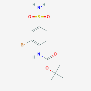 molecular formula C11H15BrN2O4S B15300647 Tert-butyl (2-bromo-4-sulfamoylphenyl)carbamate 