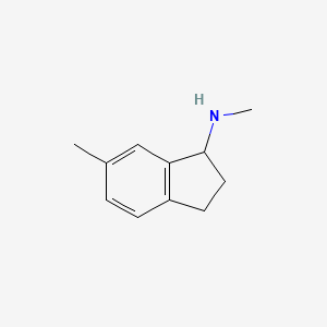 molecular formula C11H15N B15300684 N,6-dimethyl-2,3-dihydro-1H-inden-1-amine 