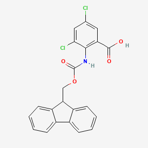 molecular formula C22H15Cl2NO4 B15300863 2-((((9h-Fluoren-9-yl)methoxy)carbonyl)amino)-3,5-dichlorobenzoic acid 