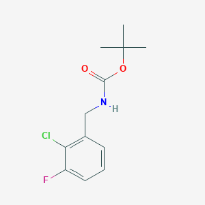 molecular formula C12H15ClFNO2 B15300906 tert-Butyl 2-chloro-3-fluorobenzylcarbamate 