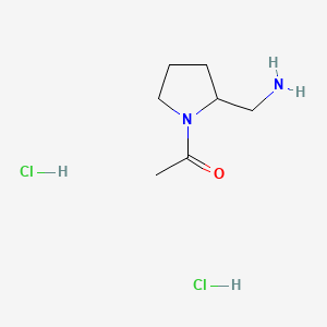 molecular formula C7H16Cl2N2O B15300908 1-[2-(Aminomethyl)pyrrolidin-1-yl]ethan-1-one dihydrochloride 