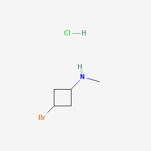 molecular formula C5H11BrClN B15300916 3-bromo-N-methylcyclobutan-1-amine hydrochloride 