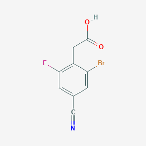 molecular formula C9H5BrFNO2 B1530094 2-(2-Bromo-4-cyano-6-fluorophenyl)acetic acid CAS No. 1805591-22-3