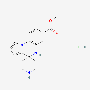 molecular formula C17H20ClN3O2 B1530096 Methyl 4,5-dihydrospiro[pyrrolo(1,2-a)quinoxaline-4,4'-piperidine]-7-carboxylate hydrochloride CAS No. 1242268-06-9