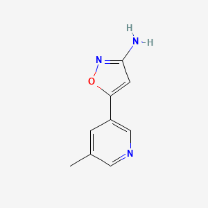 molecular formula C9H9N3O B1530100 5-(5-Methylpyridin-3-yl)-1,2-oxazol-3-amine CAS No. 1494504-85-6