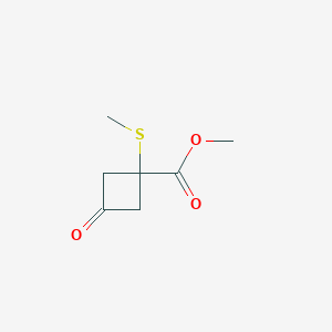 molecular formula C7H10O3S B15301028 Methyl 1-(methylsulfanyl)-3-oxocyclobutane-1-carboxylate 