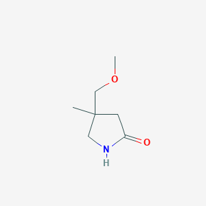 molecular formula C7H13NO2 B1530106 4-(Methoxymethyl)-4-methylpyrrolidin-2-one CAS No. 1375474-29-5