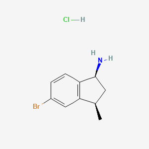molecular formula C10H13BrClN B15301101 rac-(1R,3S)-5-bromo-3-methyl-2,3-dihydro-1H-inden-1-amine hydrochloride, cis 