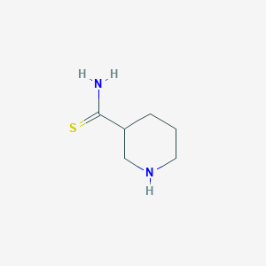 molecular formula C6H12N2S B15301108 Piperidine-3-carbothioamide 