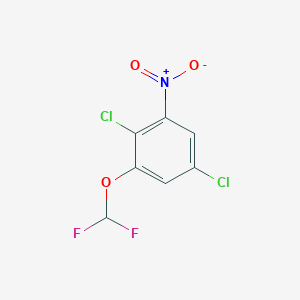 molecular formula C7H3Cl2F2NO3 B1530111 1,4-Dichloro-2-difluoromethoxy-6-nitrobenzene CAS No. 1807185-15-4
