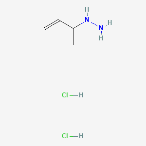 molecular formula C4H12Cl2N2 B15301117 But-3-en-2-ylhydrazine dihydrochloride 
