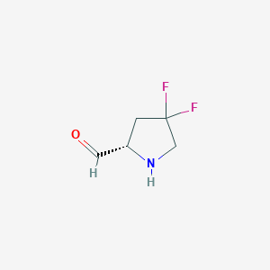 molecular formula C5H7F2NO B15301201 (2S)-4,4-difluoropyrrolidine-2-carbaldehyde 