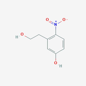 molecular formula C8H9NO4 B15301209 3-(2-Hydroxyethyl)-4-nitrophenol 