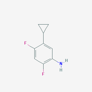 molecular formula C9H9F2N B15301411 5-Cyclopropyl-2,4-difluoroaniline 