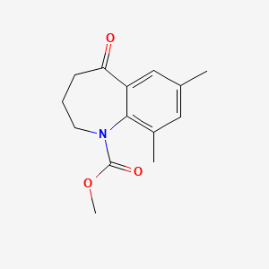molecular formula C14H17NO3 B1530142 methyl 7,9-dimethyl-5-oxo-2,3,4,5-tetrahydro-1H-benzo[b]azepine-1-carboxylate CAS No. 1259393-27-5