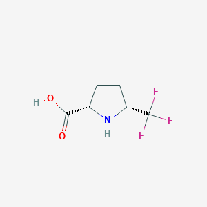 molecular formula C6H8F3NO2 B15301463 (5R)-5-Trifluoromethyl-L-proline 