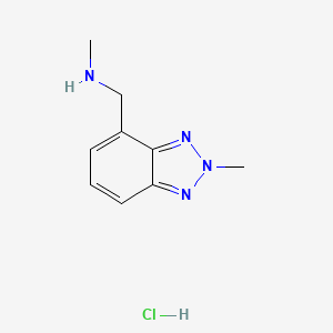 molecular formula C9H13ClN4 B15301485 methyl[(2-methyl-2H-1,2,3-benzotriazol-4-yl)methyl]amine hydrochloride 
