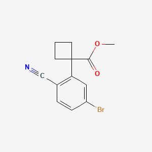 molecular formula C13H12BrNO2 B15301524 Methyl 1-(5-bromo-2-cyanophenyl)cyclobutane-1-carboxylate 