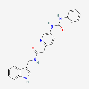 molecular formula C23H21N5O2 B15301552 N-[(1H-indol-3-yl)methyl]-2-{5-[(phenylcarbamoyl)amino]pyridin-2-yl}acetamide 