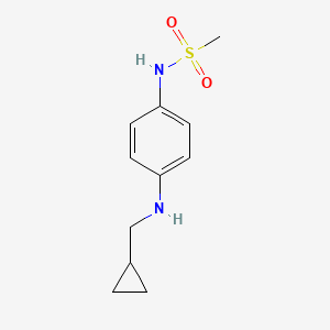 molecular formula C11H16N2O2S B15301571 N-{4-[(cyclopropylmethyl)amino]phenyl}methanesulfonamide 