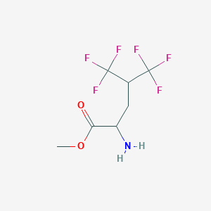 molecular formula C7H9F6NO2 B15301601 Methyl 2-amino-5,5,5-trifluoro-4-(trifluoromethyl)pentanoate 