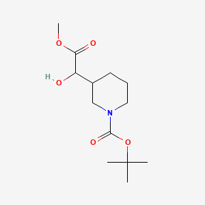 molecular formula C13H23NO5 B15301617 Tert-butyl 3-(1-hydroxy-2-methoxy-2-oxoethyl)piperidine-1-carboxylate 
