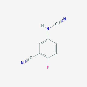 molecular formula C8H4FN3 B15301640 5-(Cyanoamino)-2-fluorobenzonitrile 