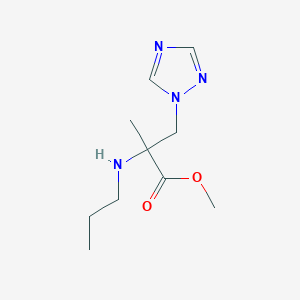 molecular formula C10H18N4O2 B15301650 Methyl 2-methyl-2-(propylamino)-3-(1h-1,2,4-triazol-1-yl)propanoate 