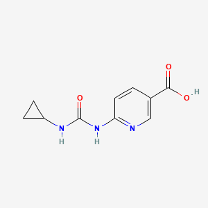 molecular formula C10H11N3O3 B15301734 6-[(Cyclopropylcarbamoyl)amino]pyridine-3-carboxylic acid 