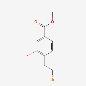 molecular formula C10H10BrFO2 B15301805 Methyl 4-(2-bromoethyl)-3-fluorobenzoate 