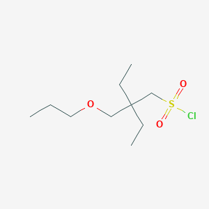 molecular formula C10H21ClO3S B15301837 2-Ethyl-2-(propoxymethyl)butane-1-sulfonyl chloride 