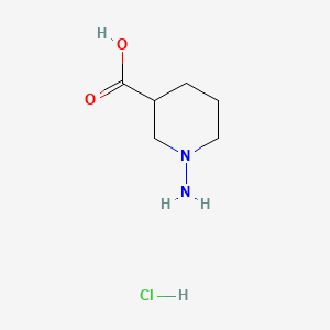 molecular formula C6H13ClN2O2 B15301895 1-Aminopiperidine-3-carboxylic acid hydrochloride 