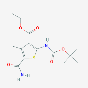 molecular formula C14H20N2O5S B15301896 Ethyl 2-((tert-butoxycarbonyl)amino)-5-carbamoyl-4-methylthiophene-3-carboxylate 