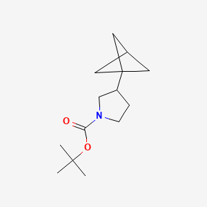 molecular formula C14H23NO2 B15301930 Tert-butyl 3-{bicyclo[1.1.1]pentan-1-yl}pyrrolidine-1-carboxylate 