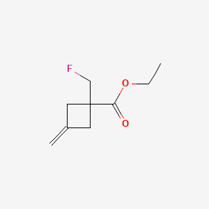 molecular formula C9H13FO2 B15301949 Ethyl 1-(fluoromethyl)-3-methylidenecyclobutane-1-carboxylate 