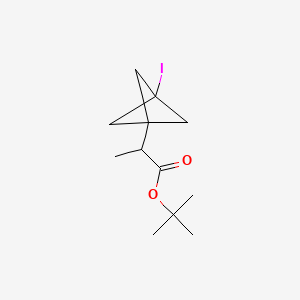 molecular formula C12H19IO2 B15301956 Tert-butyl 2-{3-iodobicyclo[1.1.1]pentan-1-yl}propanoate 