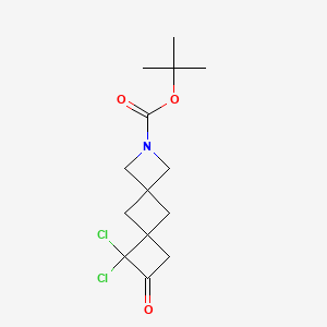 molecular formula C14H19Cl2NO3 B15301971 Tert-butyl 7,7-dichloro-8-oxo-2-azadispiro[3.1.3^{6}.1^{4}]decane-2-carboxylate 