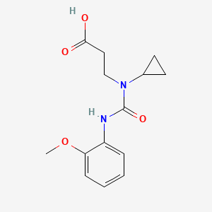molecular formula C14H18N2O4 B1530207 3-{Cyclopropyl[(2-methoxyphenyl)carbamoyl]amino}propanoic acid CAS No. 1178064-88-4