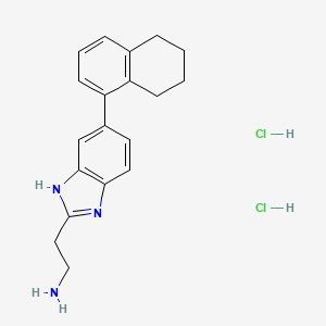 molecular formula C19H23Cl2N3 B15302075 2-(5-(5,6,7,8-Tetrahydronaphthalen-1-yl)-1H-benzo[d]imidazol-2-yl)ethan-1-amine dihydrochloride 