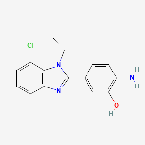 molecular formula C15H14ClN3O B1530208 2-amino-5-(7-chloro-1-ethyl-1H-1,3-benzodiazol-2-yl)phenol CAS No. 1179704-79-0